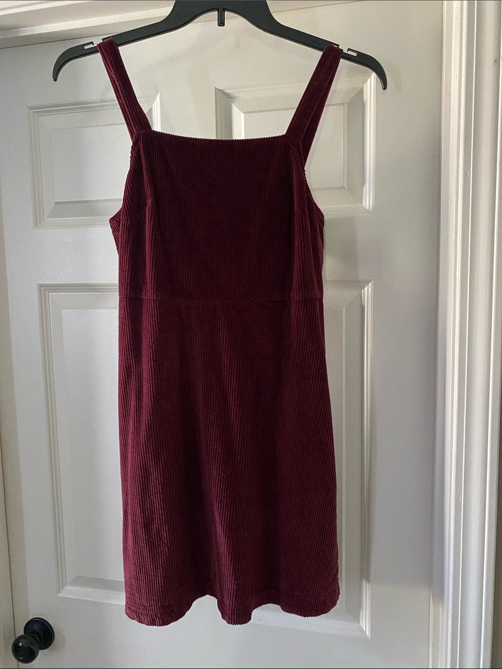 American Eagle 
Maroon Corduroy Jumper Dress